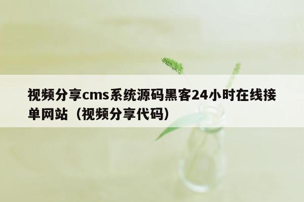 视频分享cms系统源码黑客24小时在线接单网站（视频分享代码）