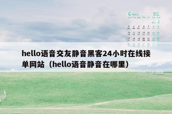 hello语音交友静音黑客24小时在线接单网站（hello语音静音在哪里）