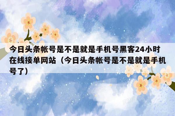 今日头条帐号是不是就是手机号黑客24小时在线接单网站（今日头条帐号是不是就是手机号了）