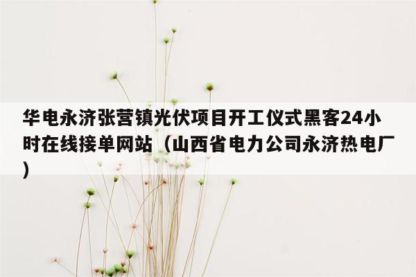 华电永济张营镇光伏项目开工仪式黑客24小时在线接单网站（山西省电力公司永济热电厂）