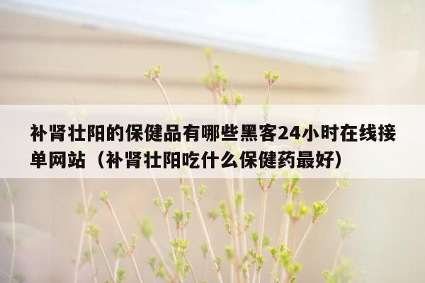 补肾壮阳的保健品有哪些黑客24小时在线接单网站（补肾壮阳吃什么保健药最好）