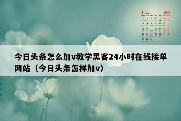 今日头条怎么加v教学黑客24小时在线接单网站（今日头条怎样加v）