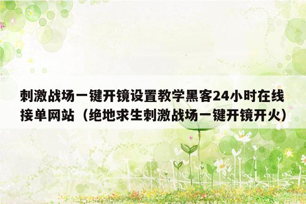 刺激战场一键开镜设置教学黑客24小时在线接单网站（绝地求生刺激战场一键开镜开火）