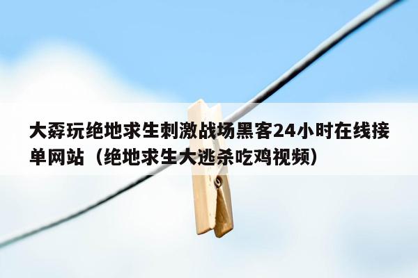 大孬玩绝地求生刺激战场黑客24小时在线接单网站（绝地求生大逃杀吃鸡视频）