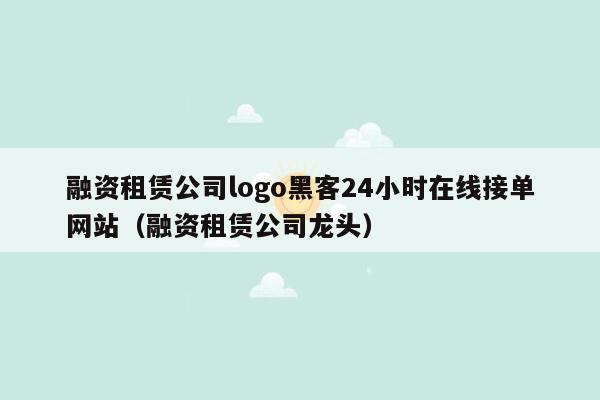 融资租赁公司logo黑客24小时在线接单网站（融资租赁公司龙头）