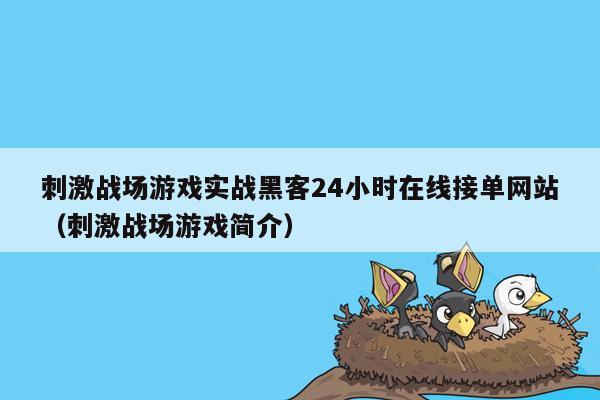 刺激战场游戏实战黑客24小时在线接单网站（刺激战场游戏简介）