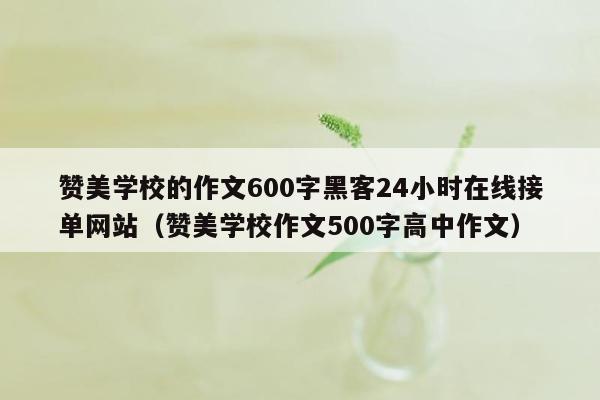 赞美学校的作文600字黑客24小时在线接单网站（赞美学校作文500字高中作文）