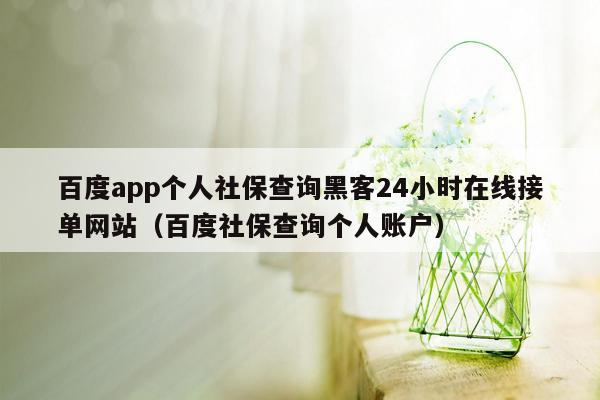 百度app个人社保查询黑客24小时在线接单网站（百度社保查询个人账户）