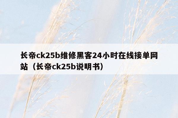 长帝ck25b维修黑客24小时在线接单网站（长帝ck25b说明书）