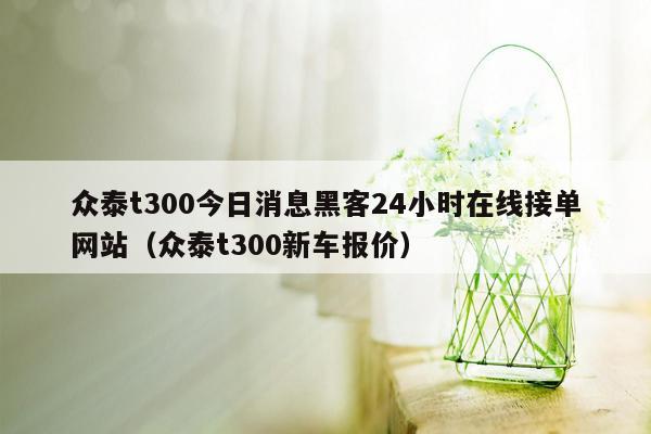 众泰t300今日消息黑客24小时在线接单网站（众泰t300新车报价）