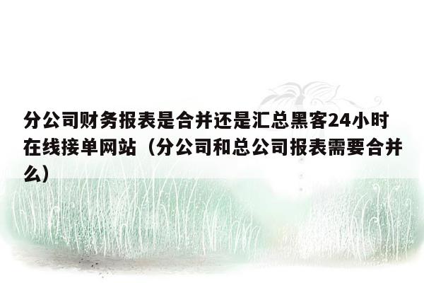 分公司财务报表是合并还是汇总黑客24小时在线接单网站（分公司和总公司报表需要合并么）