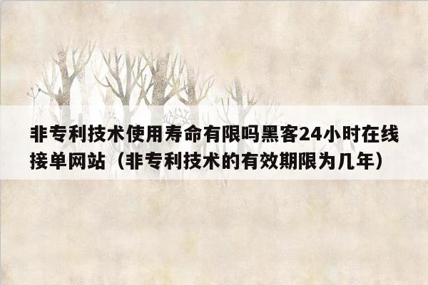 非专利技术使用寿命有限吗黑客24小时在线接单网站（非专利技术的有效期限为几年）