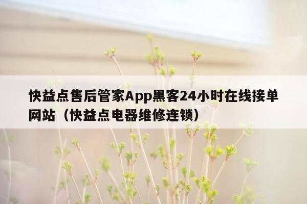 快益点售后管家App黑客24小时在线接单网站（快益点电器维修连锁）