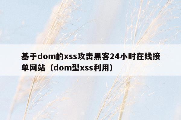 基于dom的xss攻击黑客24小时在线接单网站（dom型xss利用）