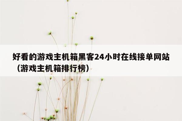 好看的游戏主机箱黑客24小时在线接单网站（游戏主机箱排行榜）