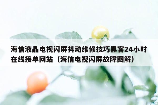 海信液晶电视闪屏抖动维修技巧黑客24小时在线接单网站（海信电视闪屏故障图解）