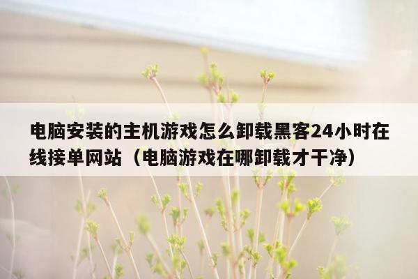 电脑安装的主机游戏怎么卸载黑客24小时在线接单网站（电脑游戏在哪卸载才干净）