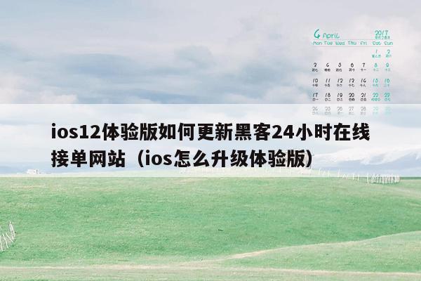 ios12体验版如何更新黑客24小时在线接单网站（ios怎么升级体验版）