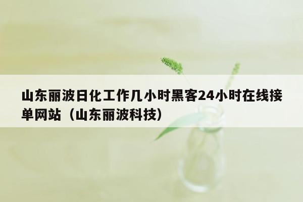 山东丽波日化工作几小时黑客24小时在线接单网站（山东丽波科技）