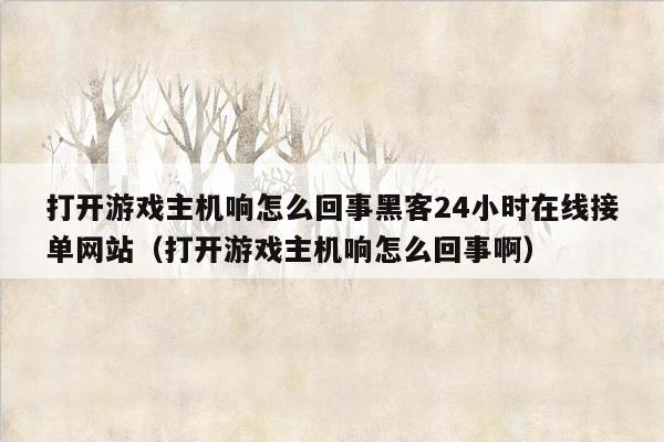 打开游戏主机响怎么回事黑客24小时在线接单网站（打开游戏主机响怎么回事啊）